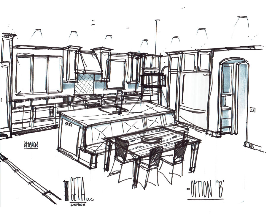 Geta Hays Kitchen Remodel Sketch