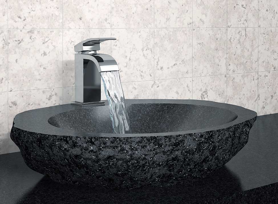 Black Vessel Granite Sink