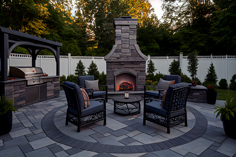 Outdoor Kitchen Fireplace April 2024